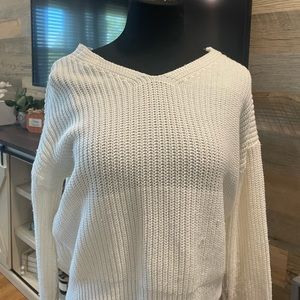 white sweater